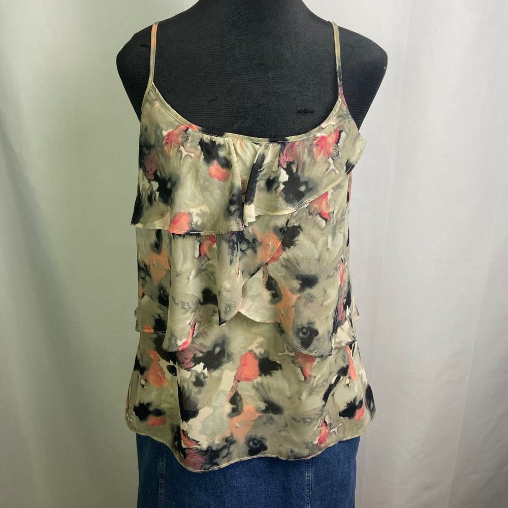 New York & Company Ruffle Spaghetti Strap Top